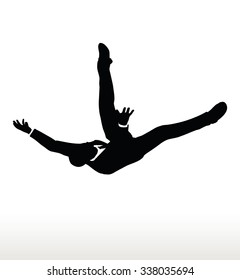 EPS 10 Vector illustration in silhouette of businessman falling