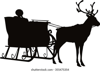 EPS 10 Vector illustration in silhouette of santa 