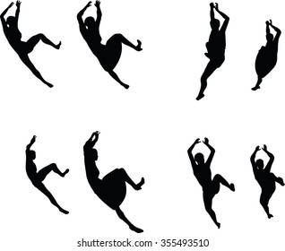 EPS 10 Vector illustration in silhouette of business woman under hanging