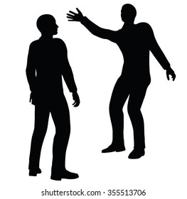 EPS 10 Vector illustration in silhouette of businessman slap