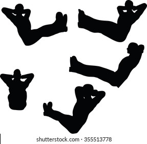 EPS 10 Vector illustration in silhouette of businessman office chair feet up stretch