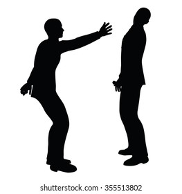 EPS 10 Vector illustration in silhouette of businessman slap