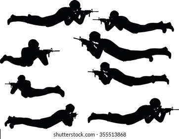 EPS 10 Vector illustration in silhouette of businessman shoot