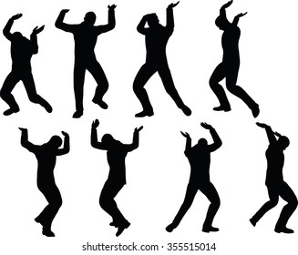 EPS 10 Vector illustration in silhouette of businessman lift