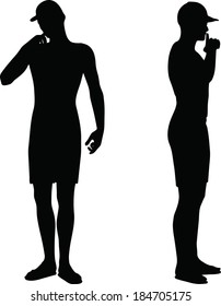 EPS 10 Vector Illustration of sportive man silhouette
