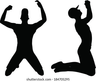 EPS 10 Vector Illustration of sportive man silhouette