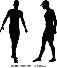 EPS 10 Vector Illustration of sportive man silhouette