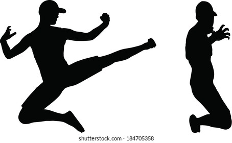 EPS 10 Vector Illustration of sportive man silhouette