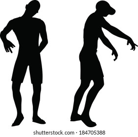 EPS 10 Vector Illustration of sportive man silhouette