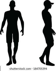 EPS 10 Vector Illustration of sportive man silhouette