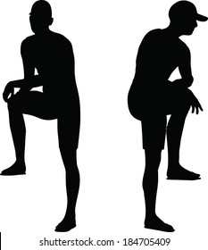 EPS 10 Vector Illustration of sportive man silhouette