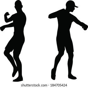 EPS 10 Vector Illustration of sportive man silhouette