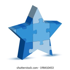 EPS 10 Vector Illustration of star icon in puzzle