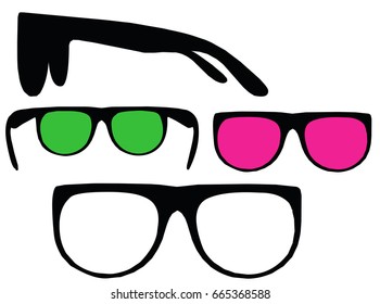 EPS 10 vector illustration of Sun Glasses silhouette on white background