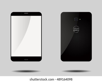 eps 10 vector illustration of tablet gadget isolated on gray background with shadow