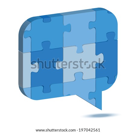 EPS 10 Vector Illustration of talk balloon icon in puzzle