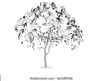 EPS 10 vector illustration of tree, plant silhouette