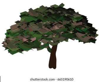 EPS 10 vector illustration of tree, plant silhouette