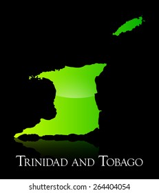 EPS 10 Vector illustration of Trinidad and Tobago green shiny map. Used transparency.