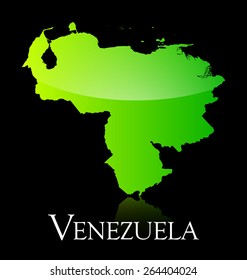 EPS 10 Vector illustration of Venezuela green shiny map. Used transparency.
