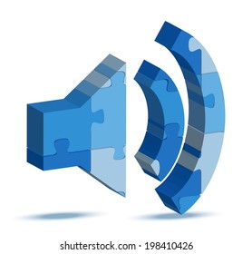 EPS 10 Vector Illustration of volume high icon in puzzle