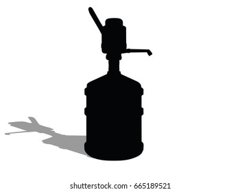 EPS 10 vector illustration of Water Pump silhouette on white background