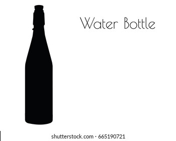 EPS 10 vector illustration of Water Bottle silhouette on white background