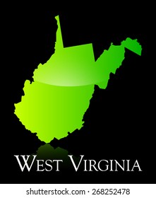 EPS 10 Vector illustration of West Virginia green shiny map. Used transparency.