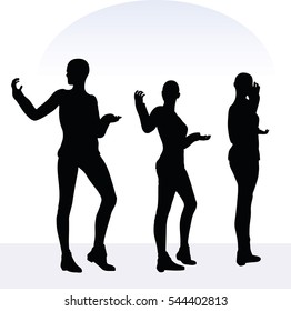 EPS 10 vector illustration of woman in happy pose on white background
