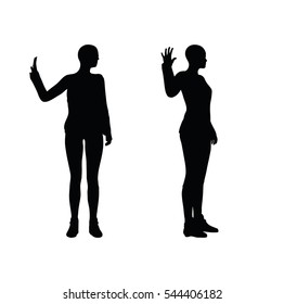 EPS 10 vector illustration of woman in stern pose on white background
