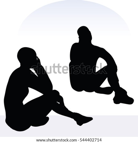 EPS 10 vector illustration of woman in anxious pose on white background
