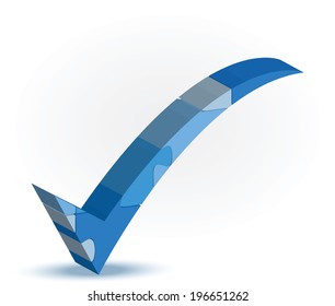 EPS 10 Vector Illustration of Yes check mark icon in puzzle