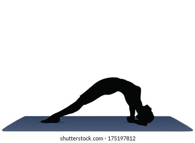 EPS 10 vector illustration of Yoga positions in Upward Facing Pose