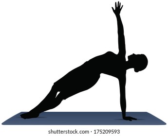 EPS 10 vector illustration of Yoga positions in Side Balance 
