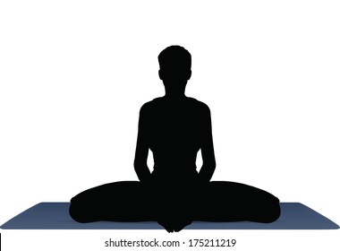 EPS 10 vector illustration of Yoga positions in Bound Angle Pose