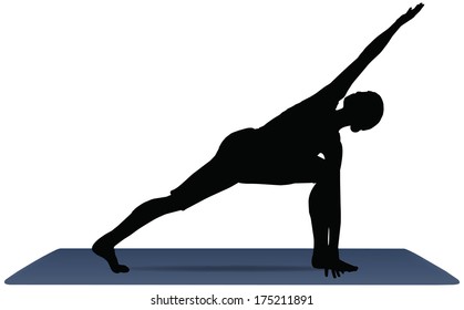 EPS 10 vector illustration of Yoga positions in Revolved Side Angle Pose