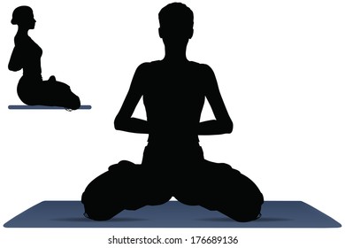 EPS 10 vector illustration of Yoga positions in Lotus  Pose