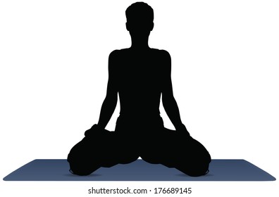 EPS 10 vector illustration of Yoga positions in Lotus Pose