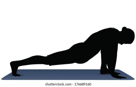 EPS 10 vector illustration of Yoga positions in Low Lunge Pose