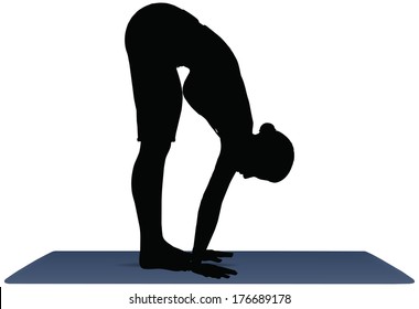 EPS 10 vector illustration of Yoga positions in Forward Bend Pose