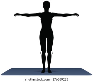 EPS 10 vector illustration of Yoga positions in Default Pose