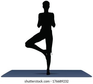EPS 10 vector illustration of Yoga positions in Prayer Pose