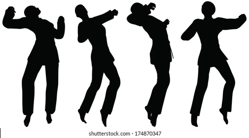 EPS 10 Vector - Karate martial art silhouettes of man and woman in karate poses