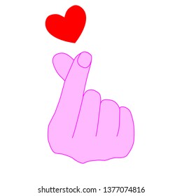 EPS 10 vector. Korean fingers heart.