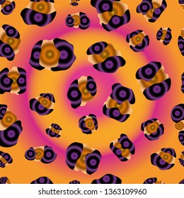 EPS 10 vector. Leopard print with colorful background.