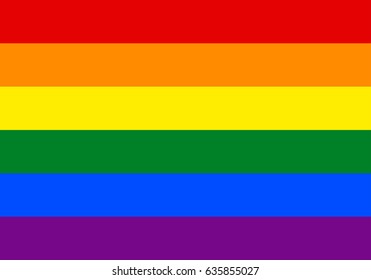 Eps 10 Vector LGBT Pride Flag, Rainbow Flag Background. Multicolored Peace Flag Movement. Original Colors Symbol. Horizontal Stripes Icon. Graphic Design Sign Mockup. Editable Template For Web, Print