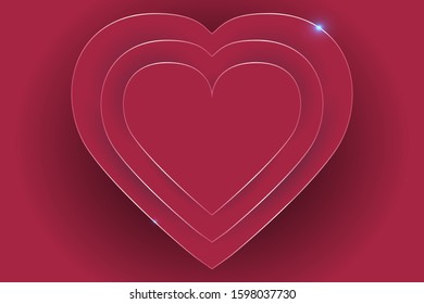 EPS 10 vector. Luxury paper cut heart. Valentines day concept.
