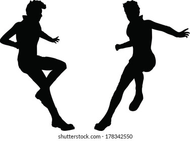 EPS 10 Vector of man silhouette in Landing position on white background
