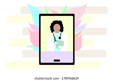 EPS 10 vector. Online consultation through the Internet. Online doctor concept.