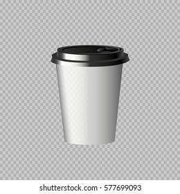 eps 10 vector paper cup for hot and cold drinks isolated on transparent background